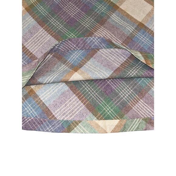 Parsons Place Ltd Wool Skirt- Pastel Plaid Pattern- Belt Loops, Button Zip 31 In - Picture 5 of 10